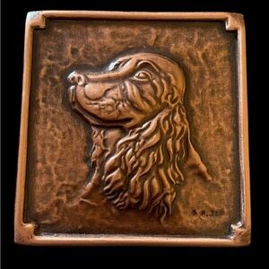 Solid Copper Small Dog Plaque Irish Setter 4 X 4"